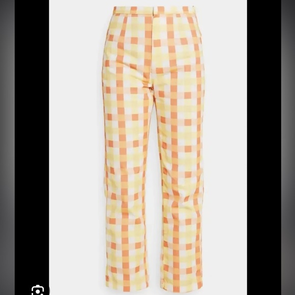 Free People She's All That Plaid Crop High Waist Pants in Multi Combo NWT 8 - Picture 5 of 16